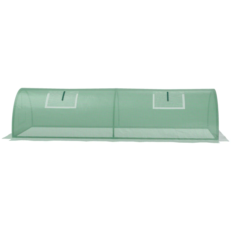 Outsunny foliekas minitunnelkas met gaasvenster, UV-bestendig koudframe voor tuinteelt, PE-folie, groen, 200 x 80 x 45 cm