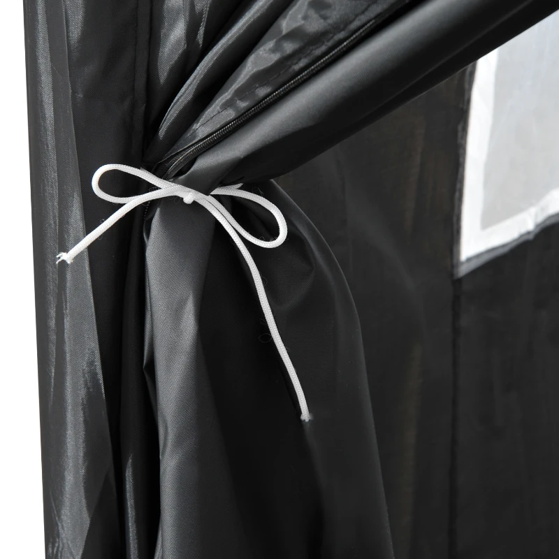 Outsunny 2 x 2 m Garden Pop Up Gazebo, Wedding Party Tent Marquee, Water Resistant Awning Canopy with Sidewalls, Windows, Carry Bag, Black(m-11)