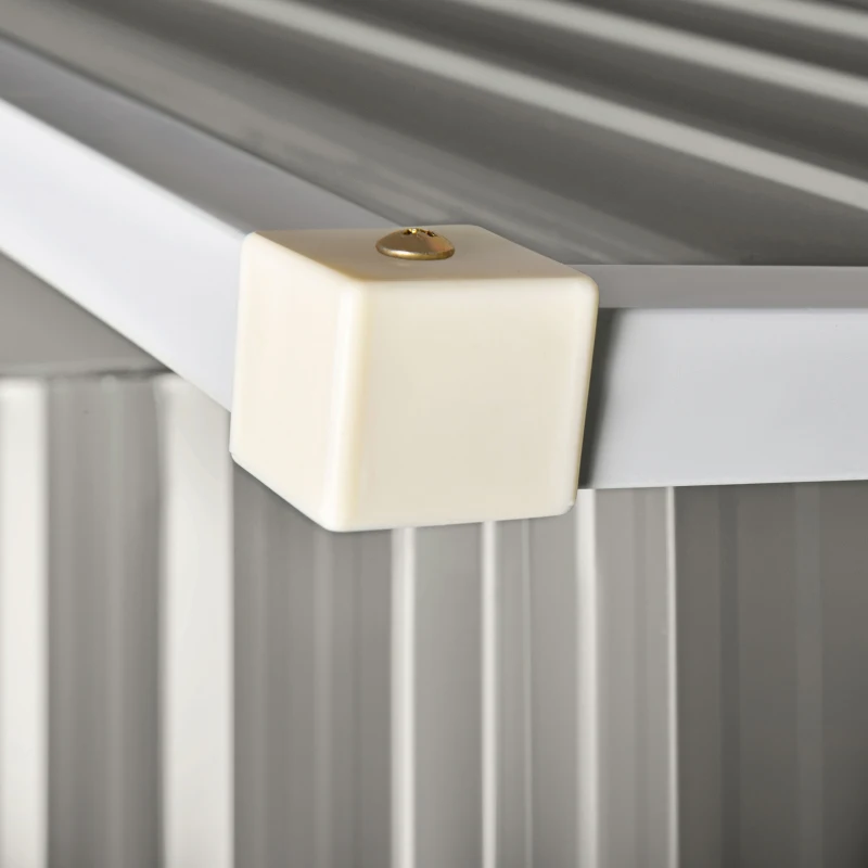 Outsunny Outdoor Garden Shed Storage, Backyard Steel Utility Tool Shed, Lawn Garage Building Organizer w/Sliding Door, Gable Roof, 1.94x1.1x1.84m, 4 Vents-Gray