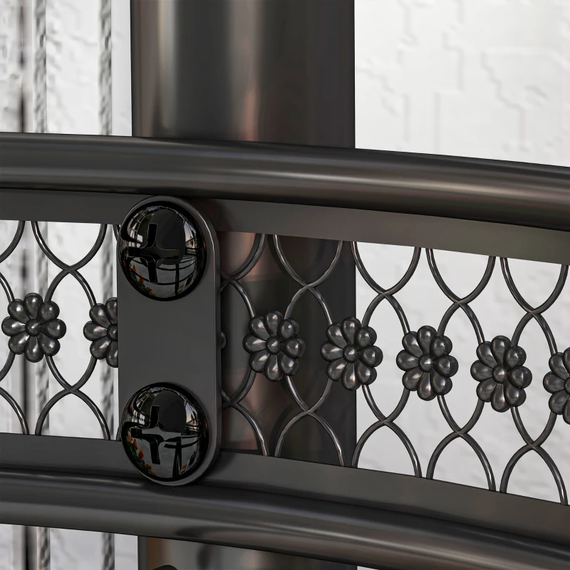 Outsunny Soporte para Plantas de 4 Niveles Soporte de Acero para Macetas Interior y Exterior 25x25x80 cm Negro