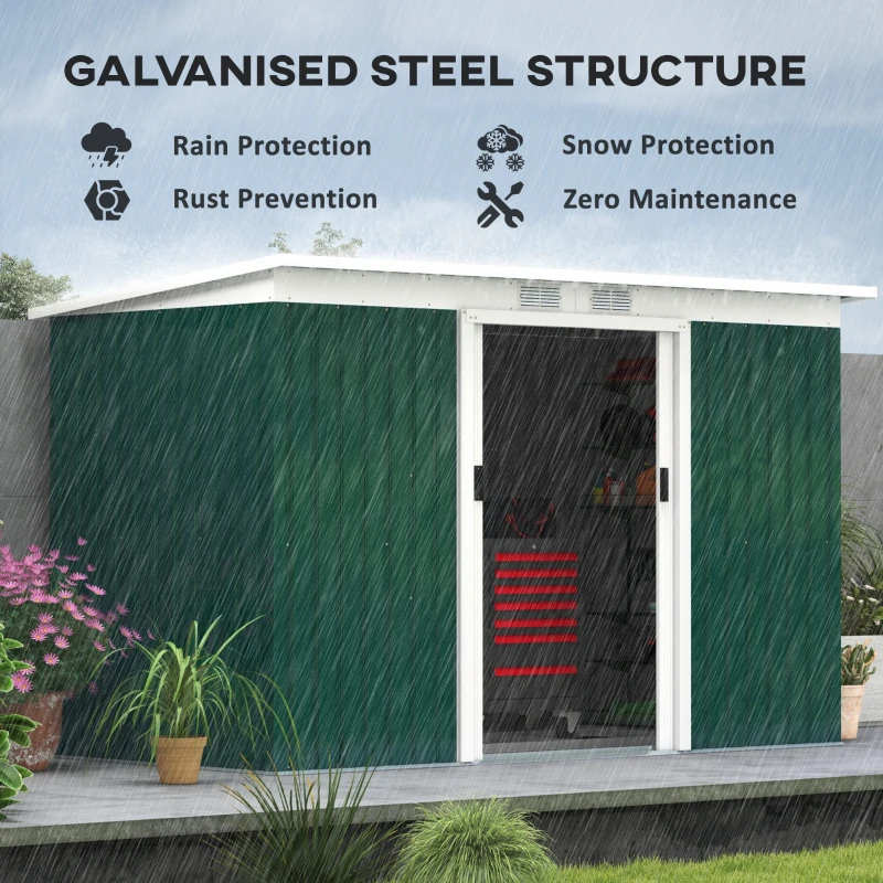 Outsunny 4ft x 9ft Steel Garden Tool Shed(m-4)