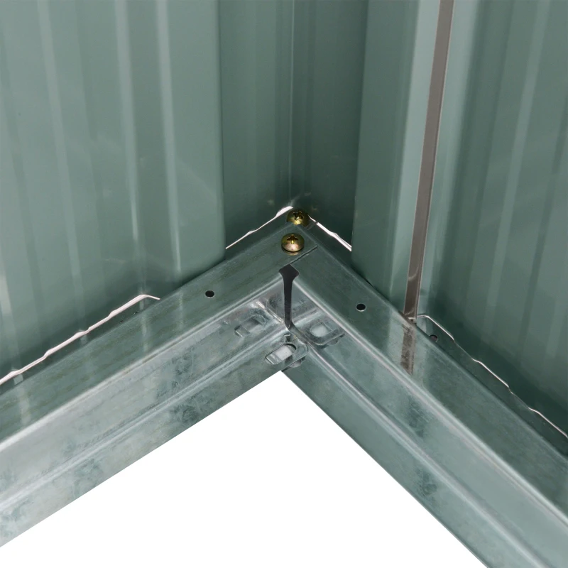 Outsunny Outdoor Garden Shed Storage, Backyard Steel Utility Tool Shed, Lawn Garage Building Organizer w/Sliding Door, Gable Roof, 1.94x1.1x1.84m, 4 Vents-Gray