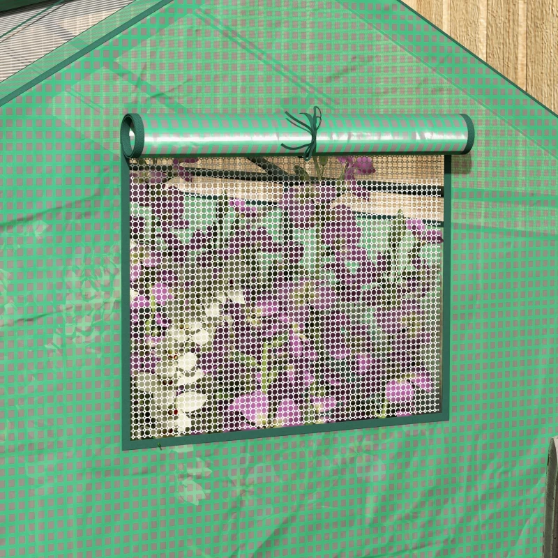 Outsunny Mini-kas kweekbed foliekas, weerbestendig, 180 x 92 x 92 cm, Groen