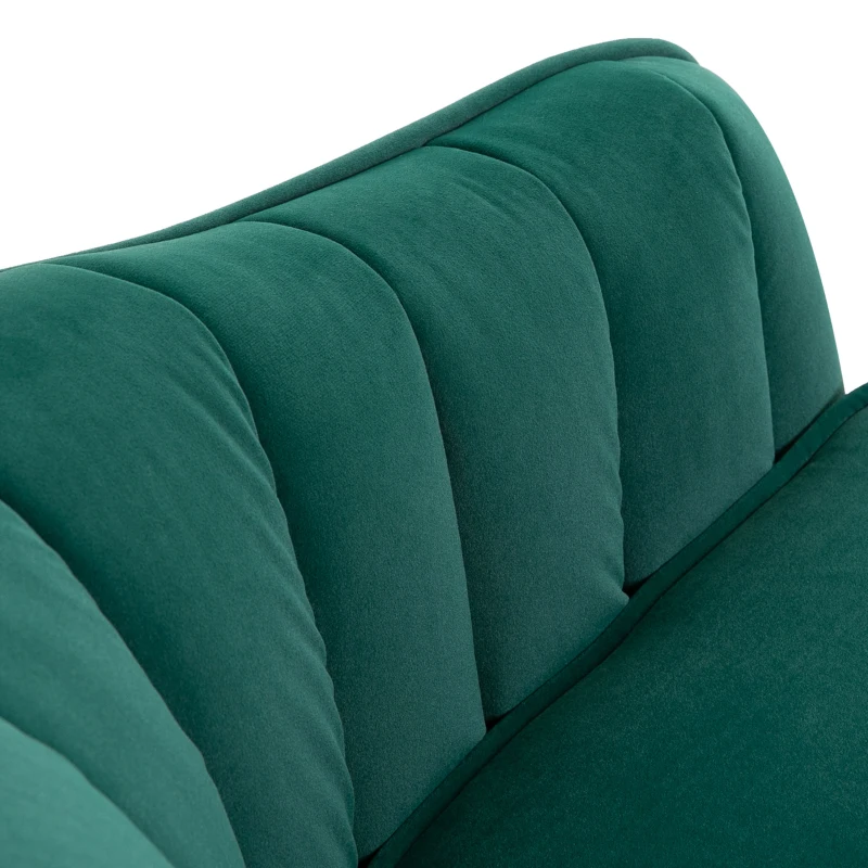 HOMCOM Poltrona da Salotto Imbottita con Braccioli e Schienale, Design Moderno, Gambe in Metallo, 71x72x73 cm, Verde