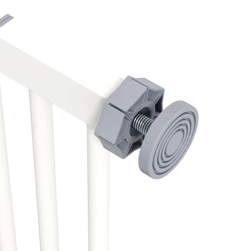 PawHut Bramka Ochronna dla Psów, Absperrgitter, Bramka dla Zwierząt, Metal, Tworzywo Sztuczne, 74-87 cm, Biały