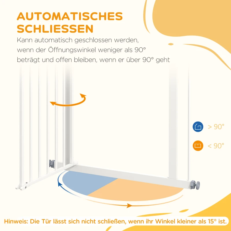 PawHut Huisdieren Veiligheidshekje, Afscheiding, Beschermhek voor Huisdieren, Metaal, Kunststof, 74-80 cm, Wit