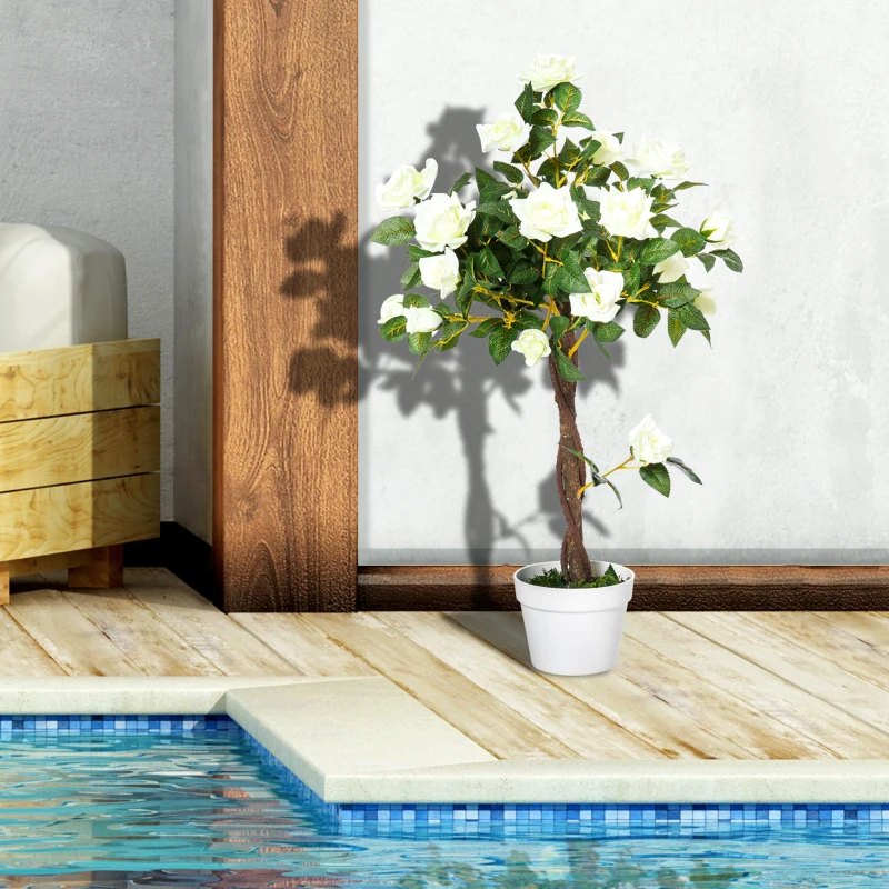 Outsunny Kunstboom, Kunstplant in Cementpot, Kunstplant