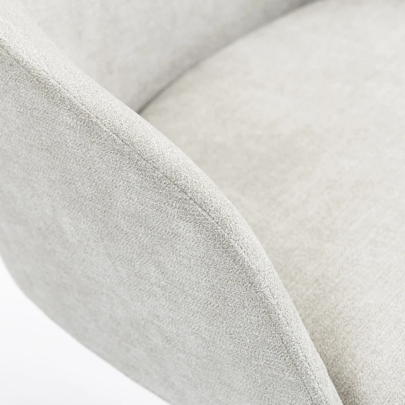 HOMCOM Beige Fabric Swivel Office Chair with Height Adjustable and Wheels, for Office or Bedroom