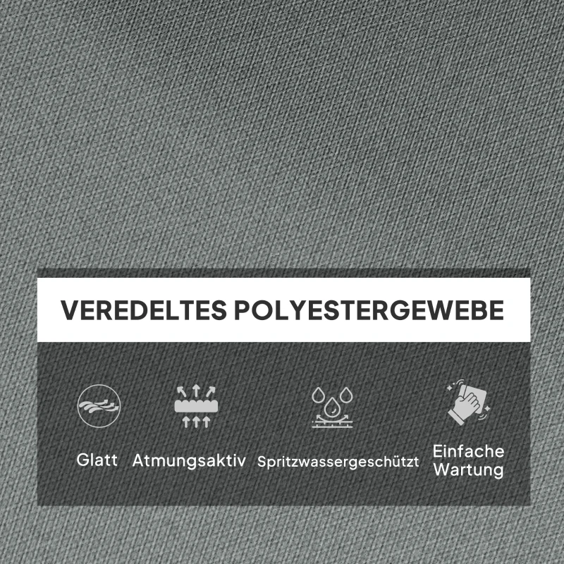 Outsunny Zitkussen, Dik Kussen voor Zitmeubels, met Rugleuning, Schommelstoelkussen, voor Binnen en Buiten, Lichtgrijs