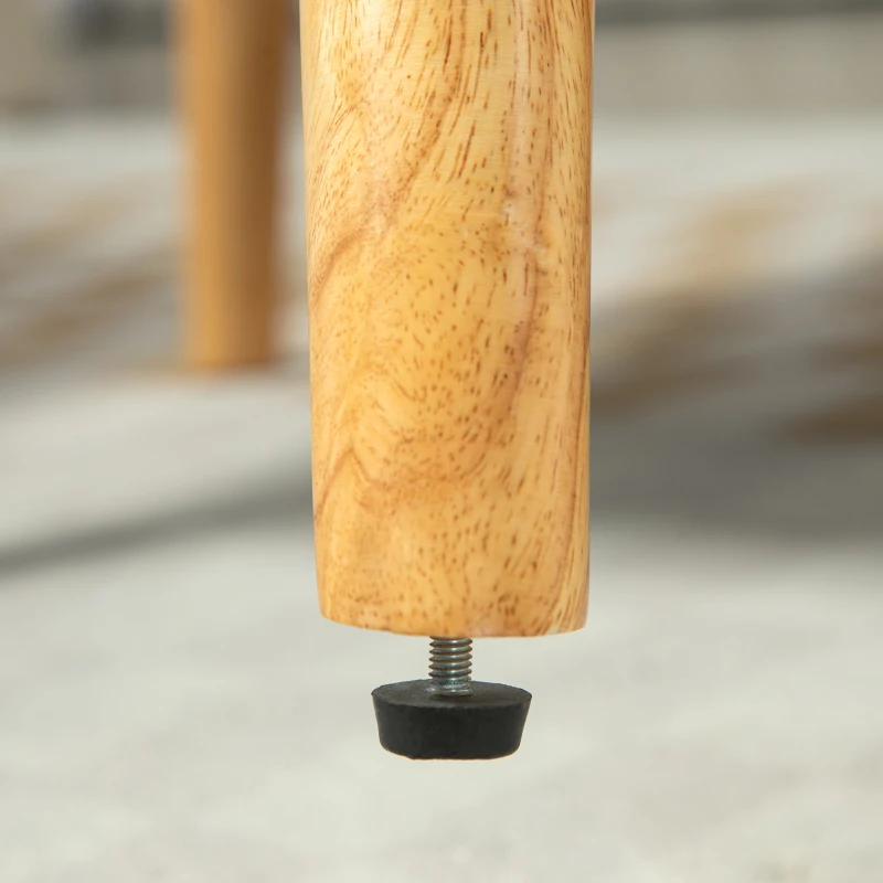 HOMCOM Accentstoel in Scandinavische stijl, fluweel, 25D-schuim, poten van Heveahout, beige, 63x69x79,5 cm