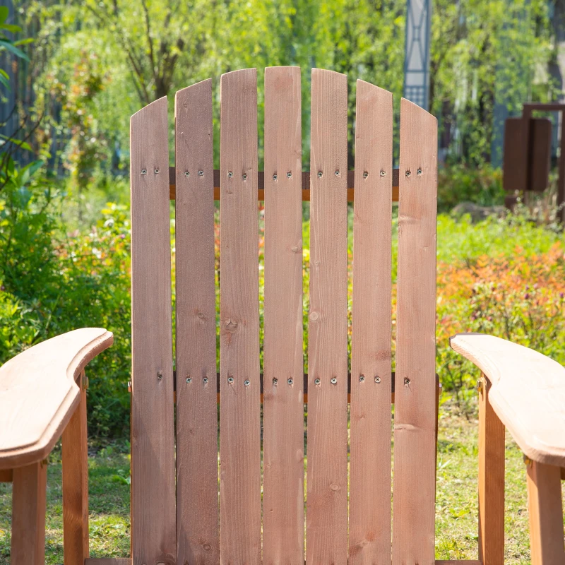 Outsunny Sedia a Sdraio Adirondack da Giardino Pieghevole Regolabile con Poggiapiedi 175x70x89cm