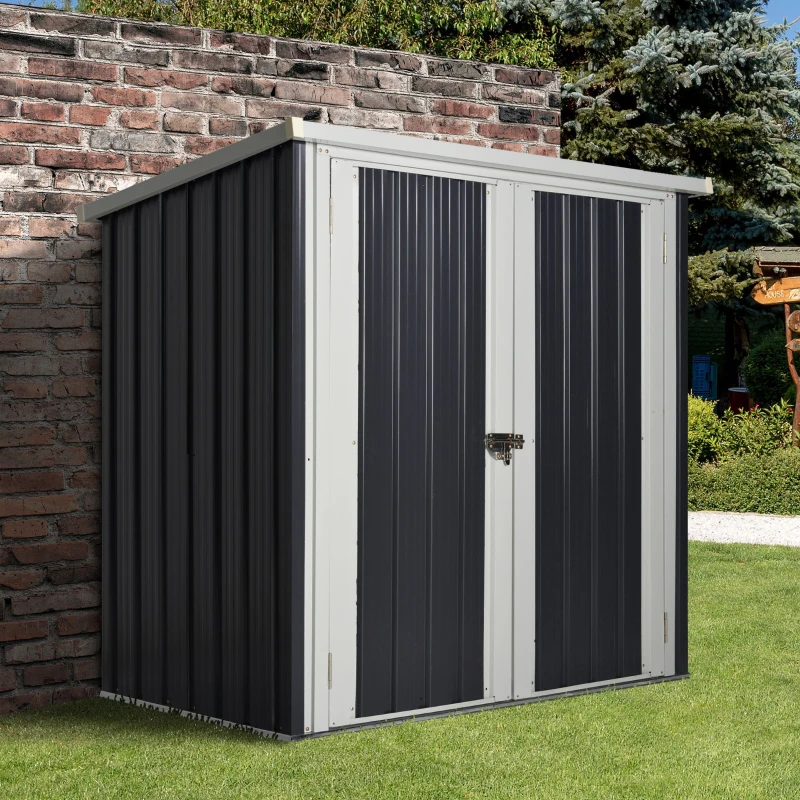 Outsunny 5' x 3' Metal Storage Shed, Garden Tool House with Double Doors for Backyard, Patio