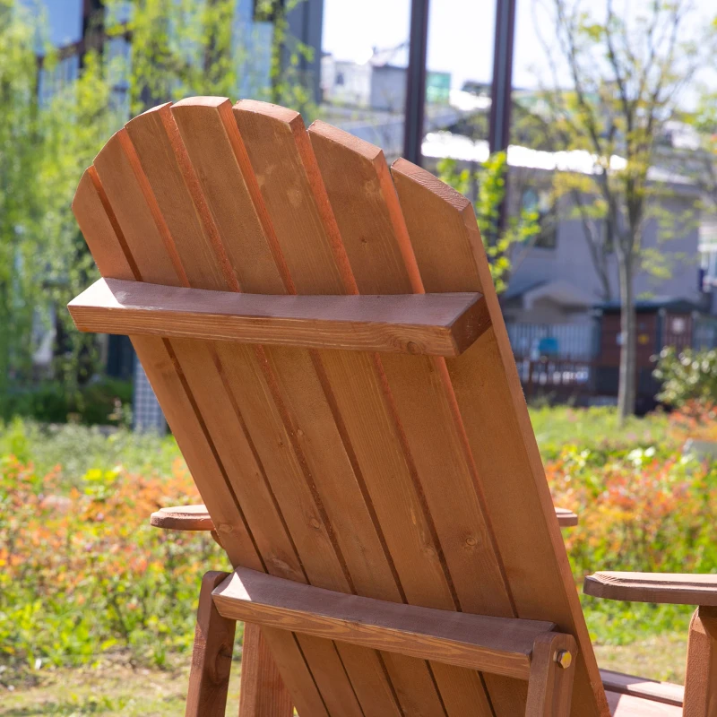 Outsunny Sedia a Sdraio Adirondack da Giardino Pieghevole Regolabile con Poggiapiedi 175x70x89cm