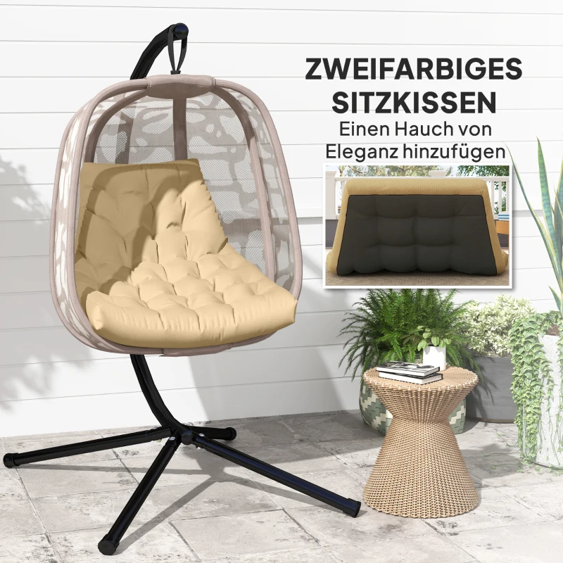 Outsunny Zitkussen voor Buiten: Tuingeschikt Kussen voor Hangmand en Schommelstoelen, Buitenkussen, Beige