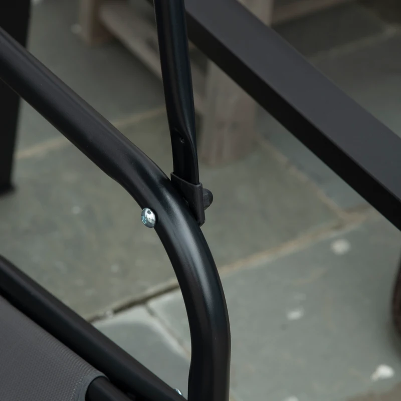 Outsunny Dondolo 2 Posti con Tettuccio Regolabile e Cuscini, in Acciaio e Poliestere, 144x117x173 cm, Grigio