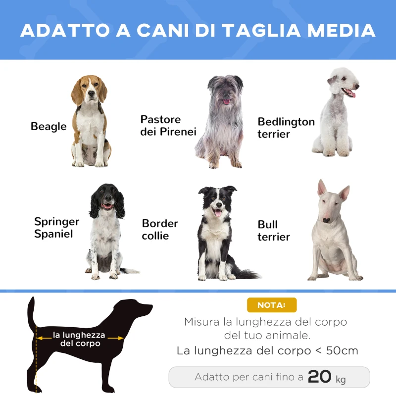 PawHut Cuccia Lettino per Cani Rialzato Pieghevole per Interno ed Esterno in Metallo e Tessuto Oxford, 76x61x18 cm, Blu