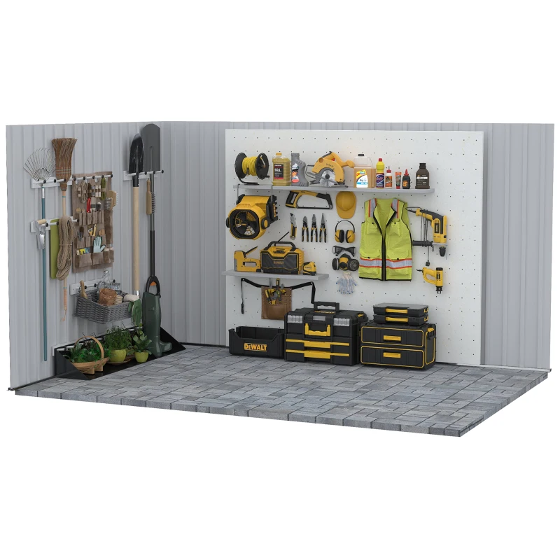 Outsunny 5' x 3' Metal Storage Shed, Garden Tool House with Double Doors for Backyard, Patio