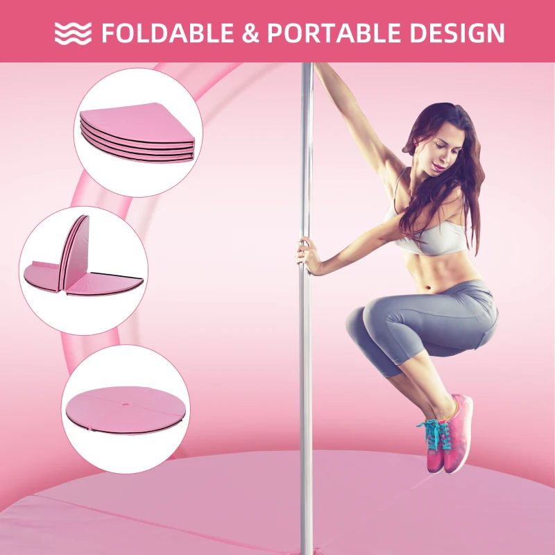 HOMCOM Pole Dance Mat Foldable Yoga Exercise Safety Dancing Cushion Crash Padding