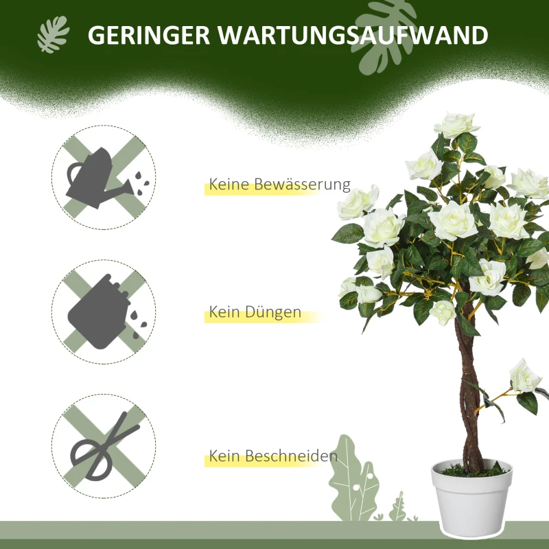 Outsunny Kunstboom, Kunstplant in Cementpot, Kunstplant