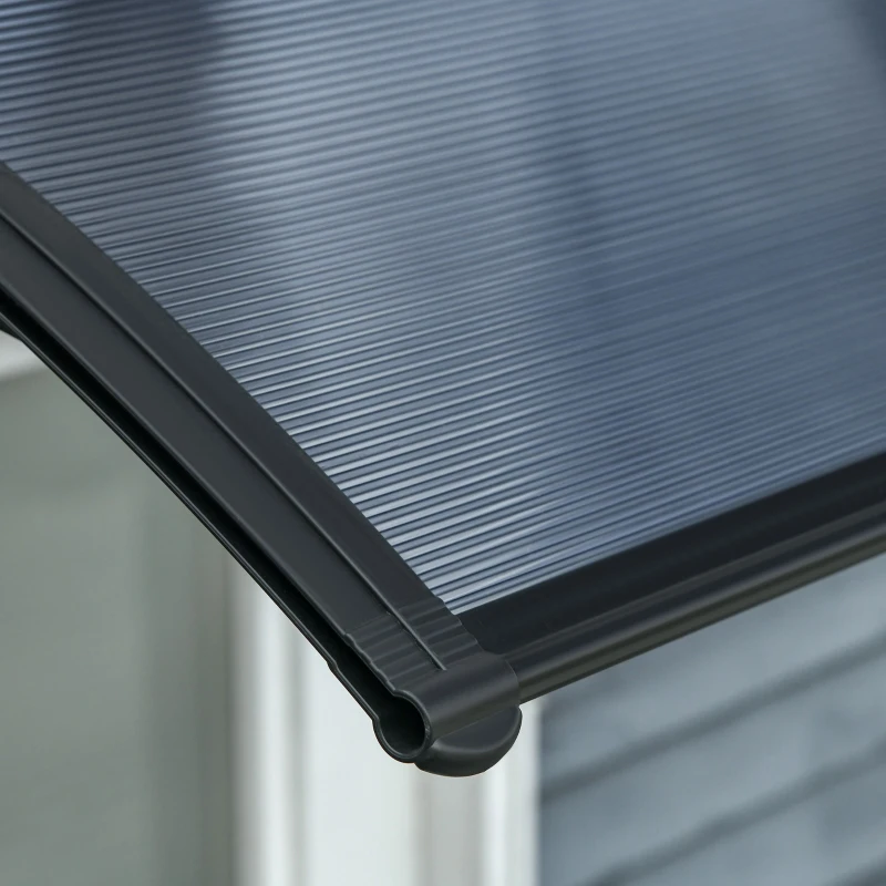 Outsunny Voordak, voordeuroverkapping, overkapping voor ingangen en ramen, 100L x 75B x 23H cm, Zwart