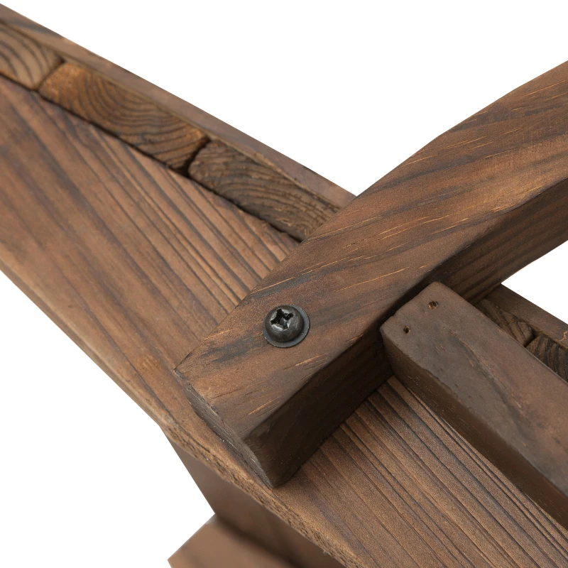 Outsunny Wooden Garden Bridge Lawn Décor Stained Finish Arc Outdoor Pond WalkwayYard Decoration Half Wheeled Railings 100L x 50W x 37Hcm