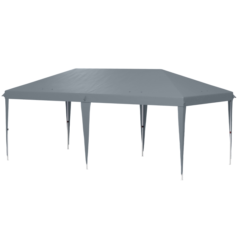 Outsunny Gazebo da Giardino Pop-up 6x3 m Pieghevole, Tendone per Feste con Sacca di Trasporto, Grigio