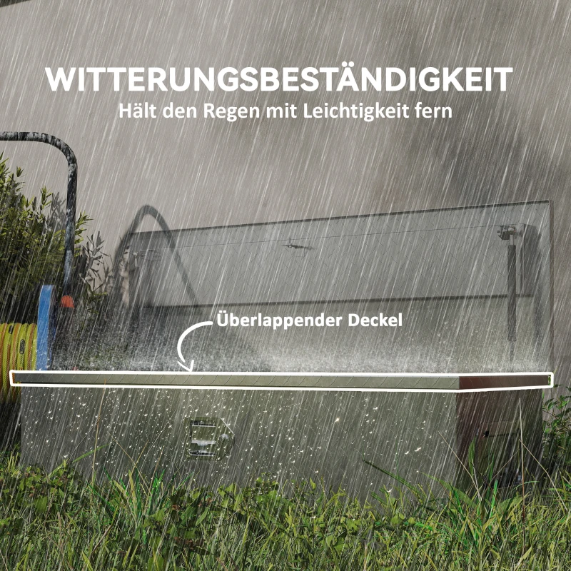 HOMCOM Robuuste Opbergkist van Aluminium met Zijhandgrepen, Slot en Sleutels, Gereedschapskist, 99 x 33 x 25,5 cm