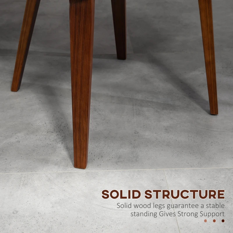 HOMCOM Set of 2 vintage style dining chairs with white and brown synthetic covering 51.5 x 53 x 79.5 cm