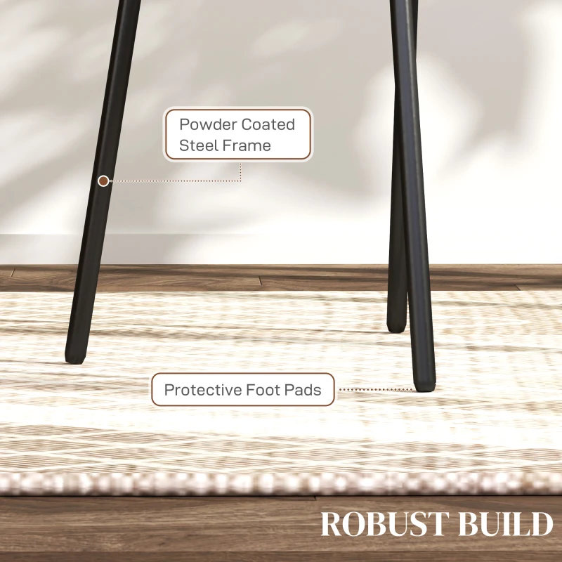 HOMCOM Set of 2 dining chairs kitchen chairs rattan back breathable fabric steel frame 44 x 54 x 87 cm gray