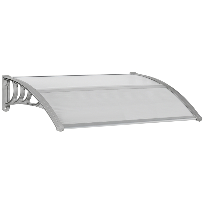 Outsunny Deuroverkapping, Overkapping voor Ingangen en Ramen, 100L x 75B x 23H cm, Zilver