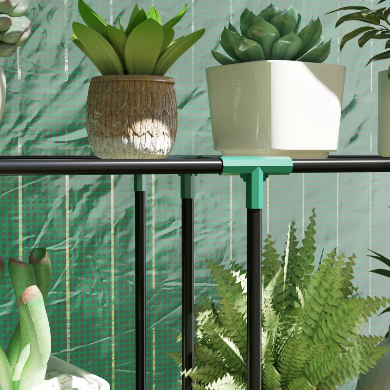 Outsunny Kas met 3-laags Schap, UV-resistente Plastic Afdekking, Oprolbare Deur, 100 x 40 x 150 cm, Groen