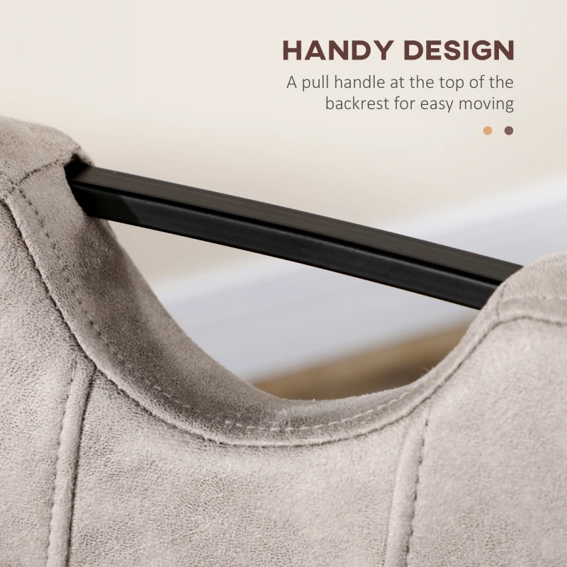HOMCOM Set of 4 dining chairs microfiber covering with steel sled legs and handle 43 x 58.5 x 96.5 cm gray