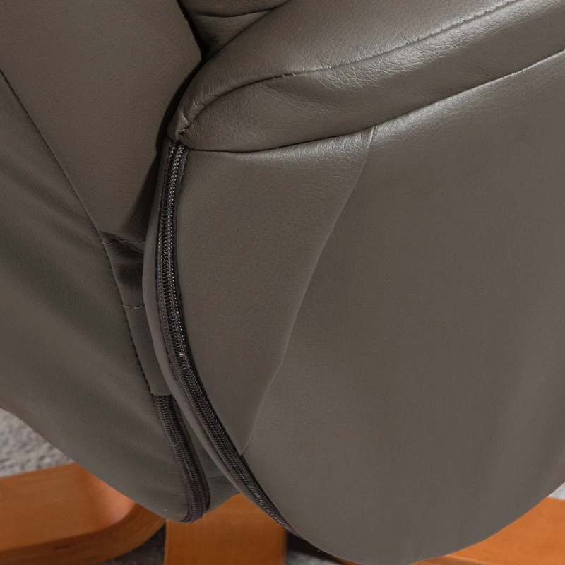 HOMCOM Reclining Chair with Footrest Rocking Backrest Reclining Padded Synthetic Covering Grey