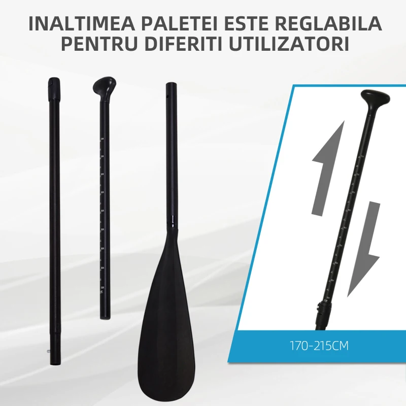 HOMCOM Placa Gonflabila SUP Stand Up Paddle cu Vasla Reglabila Albastra 305x76x10cm