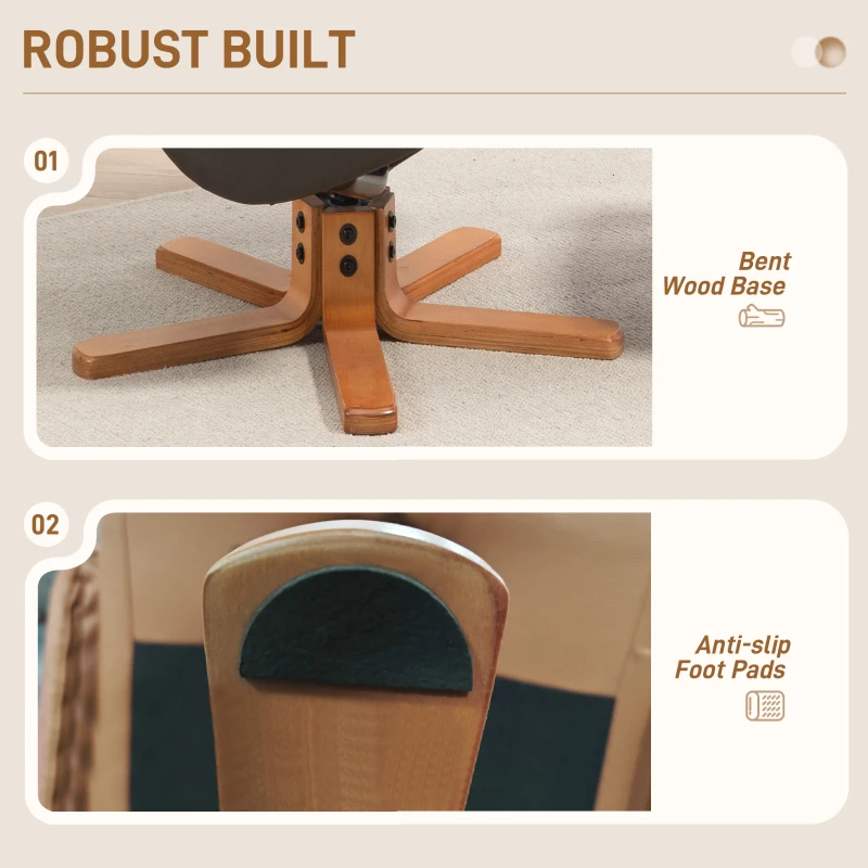 HOMCOM Reclining Chair with Footrest Rocking Backrest Reclining Padded Synthetic Covering Grey