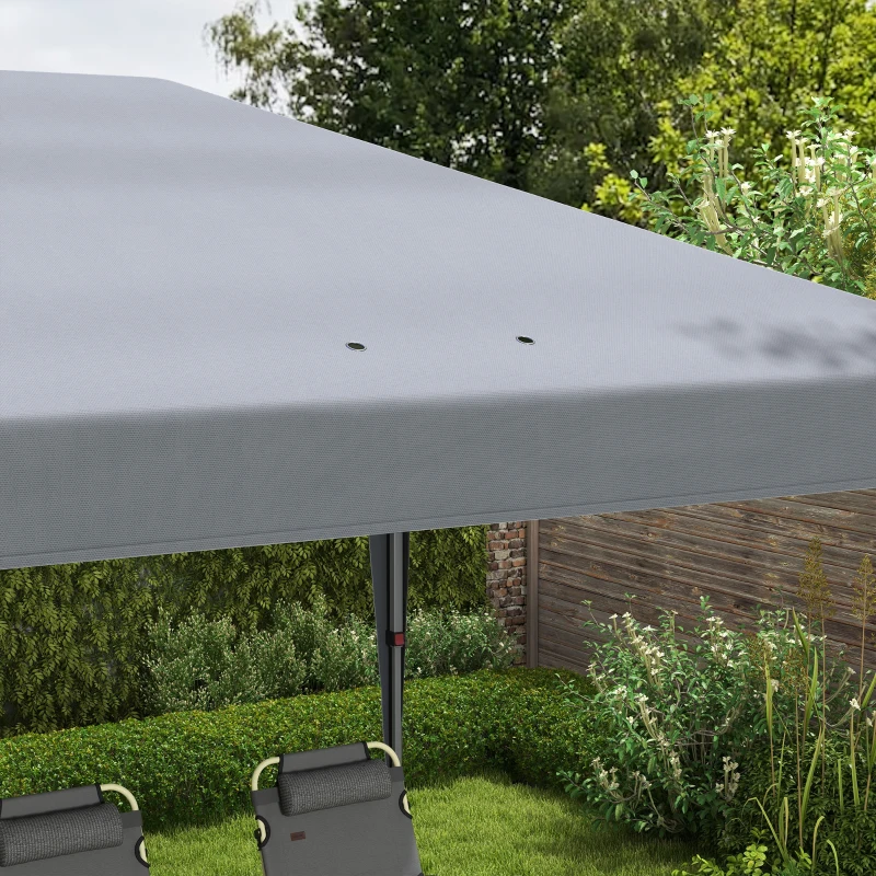Outsunny 3 x 6 m Pop Up Gazebo, Foldable Canopy Tent, Height Adjustable Wedding Awning Canopy w/ Carrying Bag, Grey(m-8)
