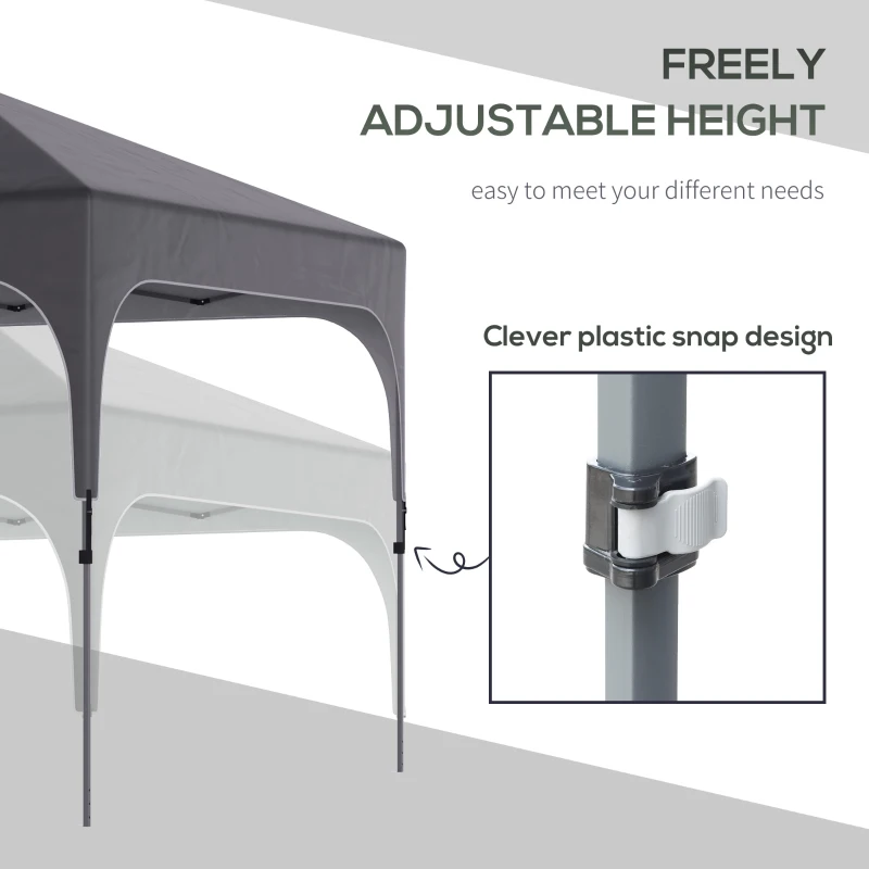 Outsunny 3 x 3 (M) Pop Up Gazebo - UPF 50+ Foldable Canopy Tent with Carry Bag on Wheels and 4 Leg Weight Bags, Height Adjustable, for Outdoor Garden Patio Party, Dark Grey