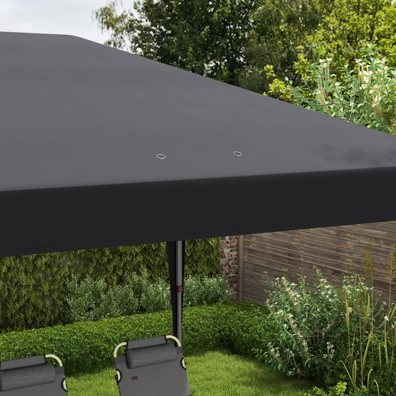 Outsunny 3 x 6 m Pop Up Gazebo, Foldable Canopy Tent, Height Adjustable Wedding Awning Canopy w/ Carrying Bag, Black(m-9)