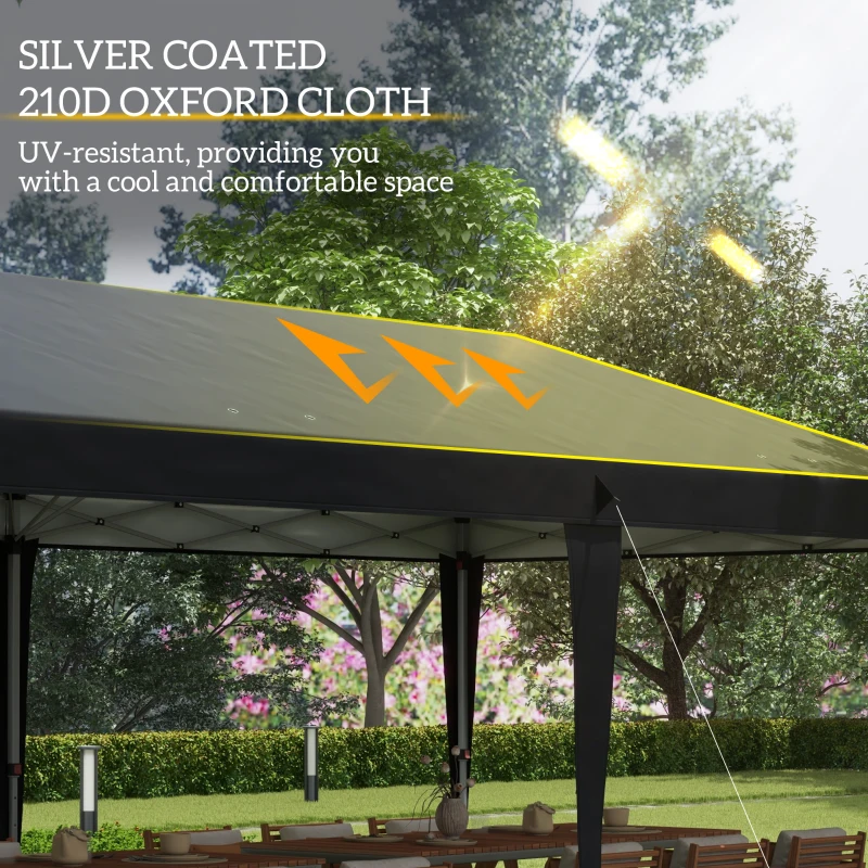 Outsunny 3 x 6 m Pop Up Gazebo, Foldable Canopy Tent, Height Adjustable Wedding Awning Canopy w/ Carrying Bag, Black(m-6)