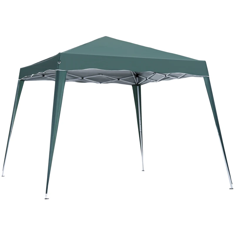 Outsunny Slant Leg Pop Up Gazebo with Carry Bag, Height Adjustable Party Tent Instant Event Shelter for Garden, Patio, ( 3 M × 3 M Base / 2.5 M × 2.5 M Top, Green)