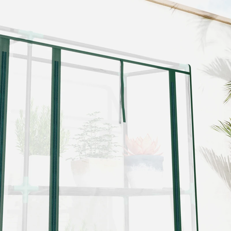Outsunny Estufa Pequena com Prateleiras de 3 Níveis Portas com Fecho de Correr Estufa para Cultivar 215x46x151 cm Transparente