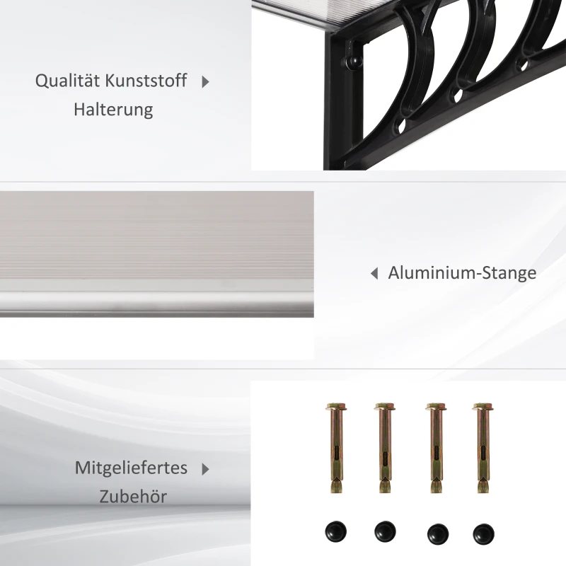 Outsunny Beschermende Luifel, UV- en Waterbestendig, 89x122x24cm, Wit