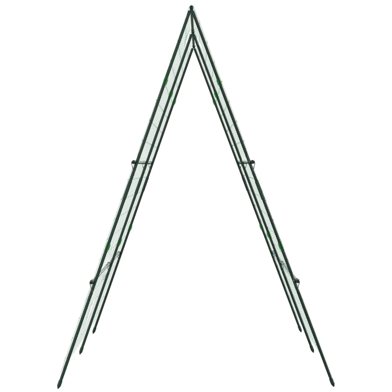 Outsunny Treliça de Jardim Triangular Suporte para Plantas Trepadeiras com Estrutura em Aço 180x100x180 cm Verde