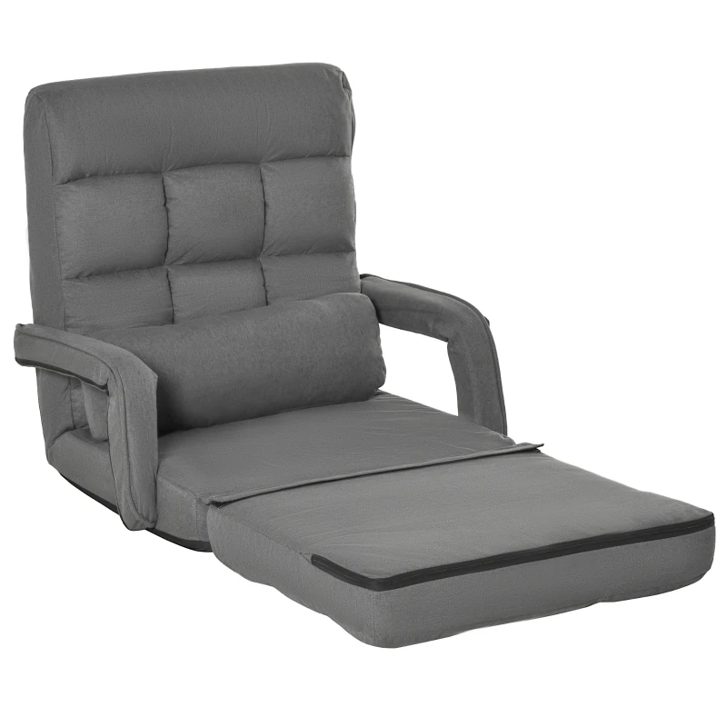 HOMCOM Fotoli Pat reglabil pe 5 nivele 78x62x70cm, gri(m-13)