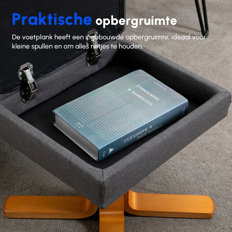 HOMCOM massagestoel met voetenbank relaxstoel 145 ° helling kunstleer donkergrijs 80 x 86 x 90 cm