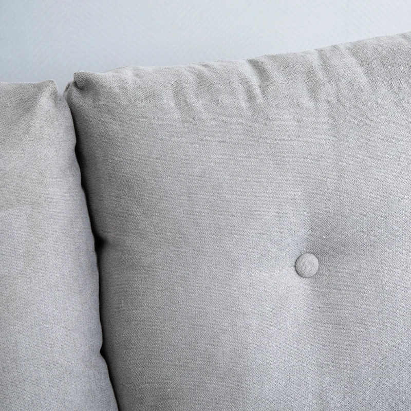 HOMCOM Fabric Upholstery Double Seat Sofa Compact Loveseat Couch Living Room Furniture 2 Seater with Tufted Back Cushions, Grey