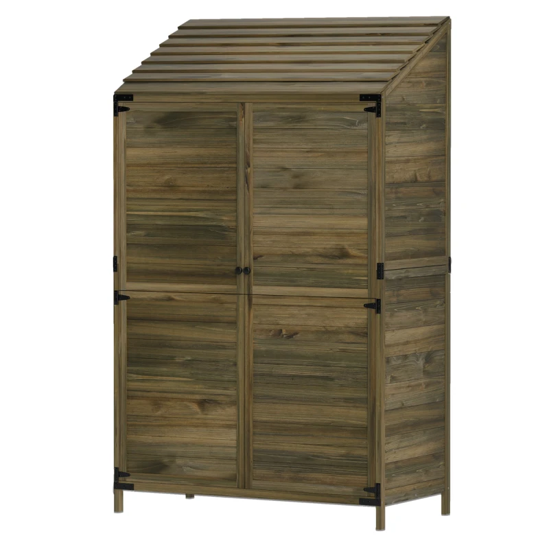 Outsunny 103.5 x 59 cm Wooden Garden Shed - Brown