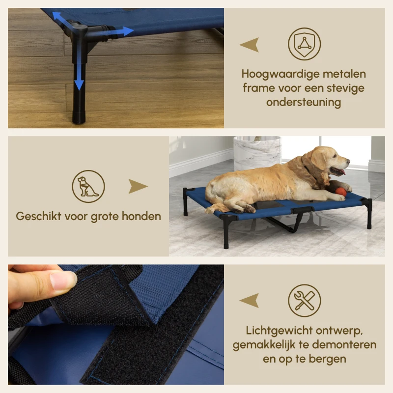 PawHut Hondenbed hondenbed kattenbed kattenligbed huisdier slaapplaats 2 maten blauw