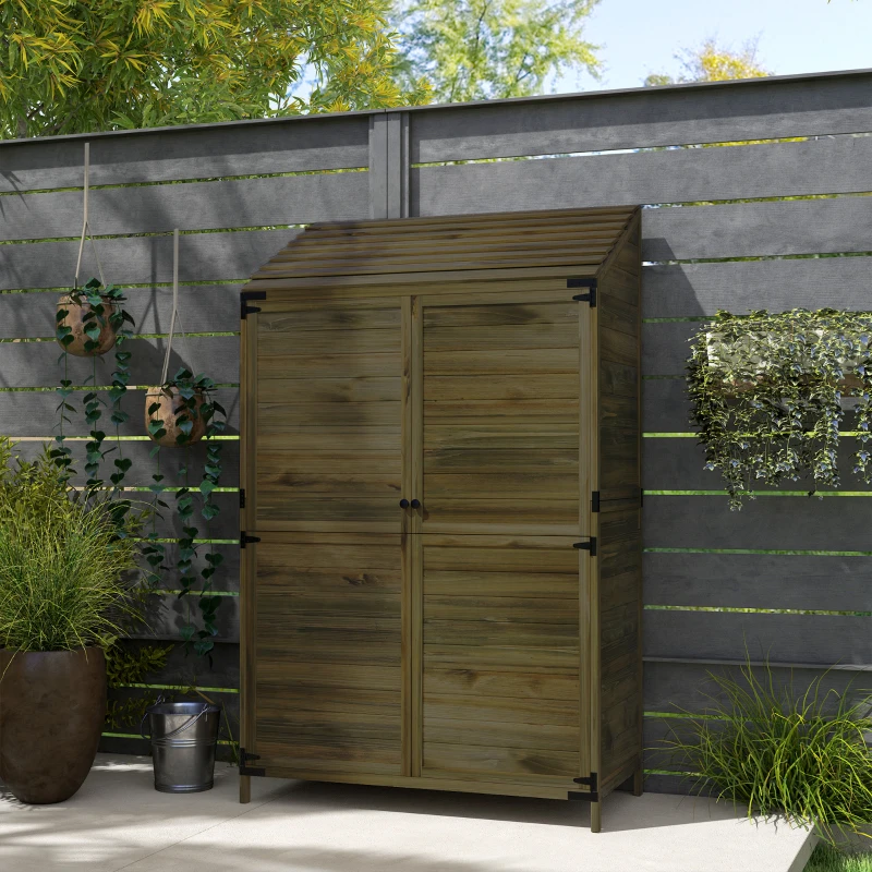 Outsunny 103.5 x 59 cm Wooden Garden Shed - Brown