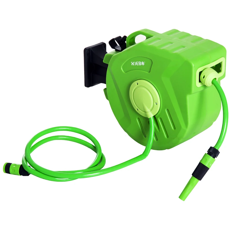 DURHAND Tambur Portabil pentru Furtun Montat pe Perete cu Derulare Automata, 47,5x15,5x35,5 cm, Verde(m-11)